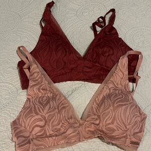 Danskin Lace Bralette Set - Light Pink and Dark Pink